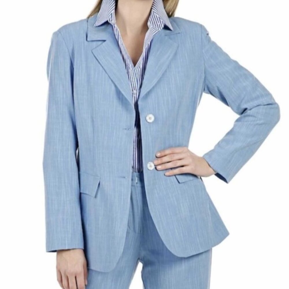 New Guillaume Blue Classic Button Front Ladies Women’s Blazer- Size XS (3M)